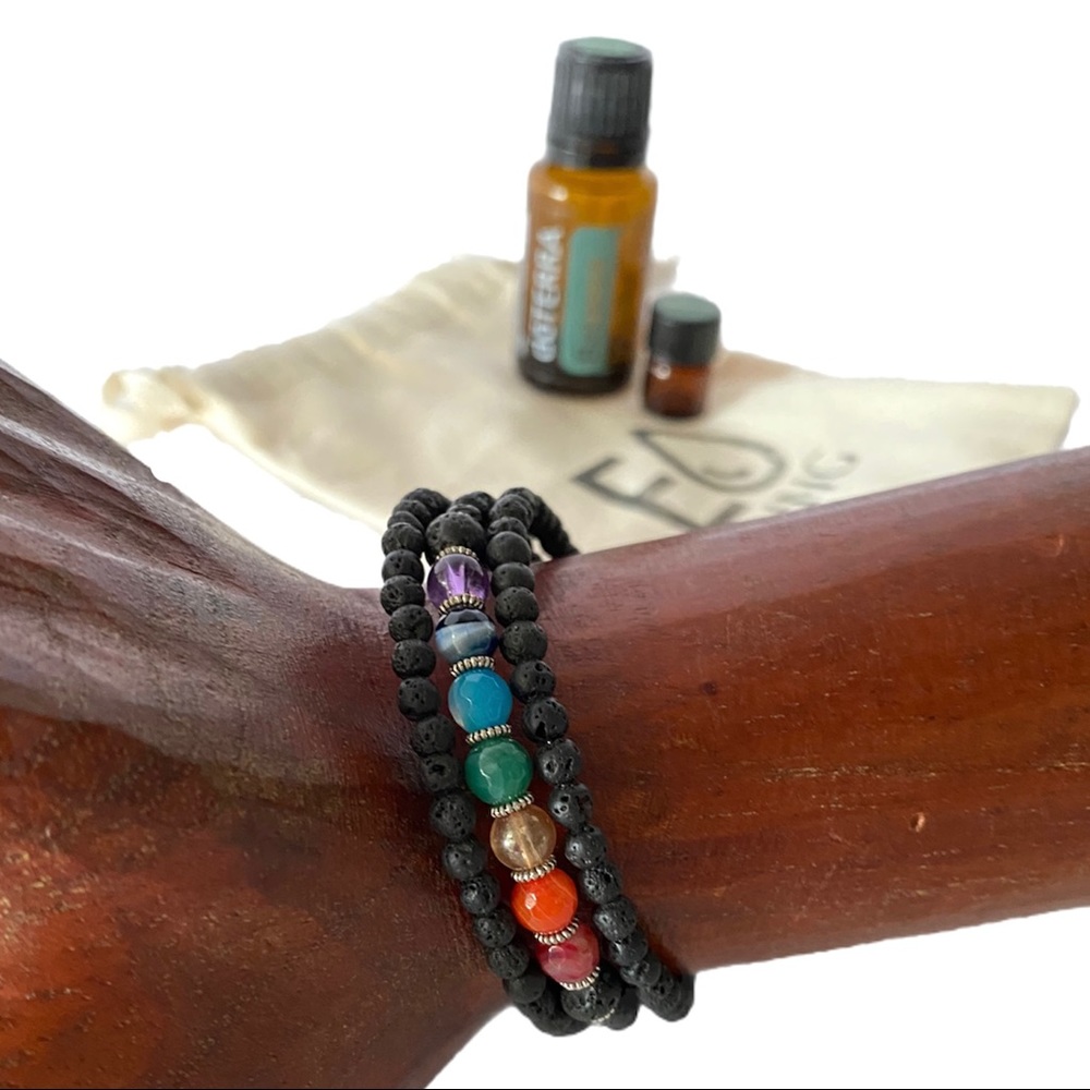 💧CHAKRA WRAP BRACELET | O/S | EO Bling Essential Oil Diffuser Jewelry | …